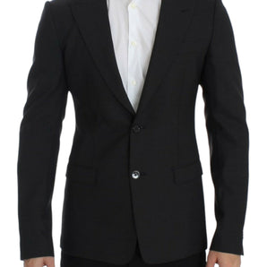 Dolce &amp; Gabbana Sleek Gray Wool Slim Fit Blazer