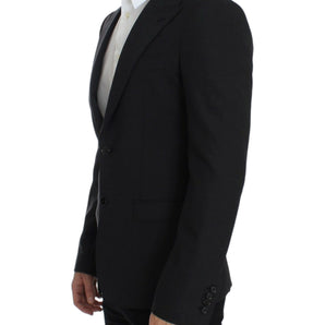 Dolce &amp; Gabbana Elegante blazer de corte slim de lana gris