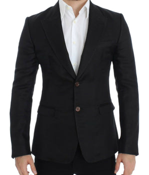 Dolce & Gabbana Elegant Black Silk Blend Two-Button Blazer Dolce & Gabbana 