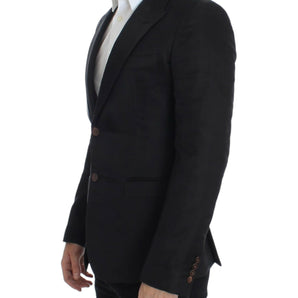 Dolce &amp; Gabbana Elegant Black Silk Blend Two-Button Blazer