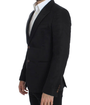 Dolce & Gabbana Elegant Black Silk Blend Two-Button Blazer Dolce & Gabbana 