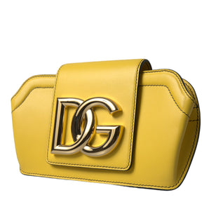 Dolce & Gabbana Exquisite Yellow Leather Eyewear Case