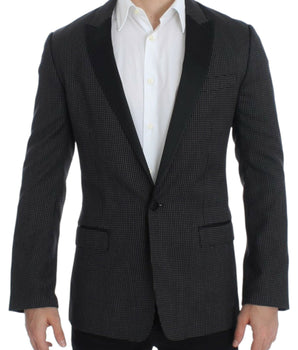 Dolce & Gabbana Elegant Black Polka Dotted Slim Fit Blazer Dolce & Gabbana 