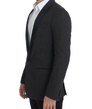 Dolce & Gabbana Elegant Black Polka Dotted Slim Fit Blazer Dolce & Gabbana 