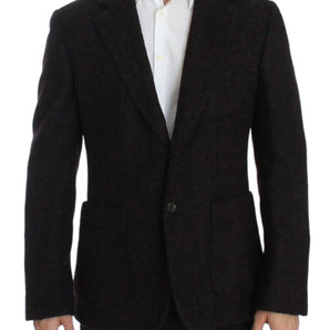 Dolce &amp; Gabbana Chaqueta blazer de dos botones de alpaga burdeos