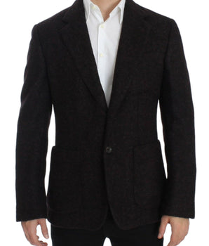 Dolce & Gabbana Bordeaux Alpaga Two-Button Blazer Jacket Dolce & Gabbana 