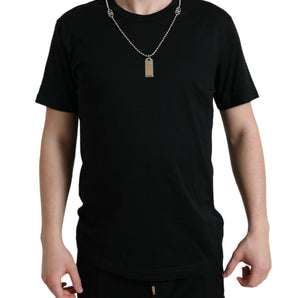 Dolce & Gabbana Sleek Cotton Round Neck T-Shirt with Chain Detail