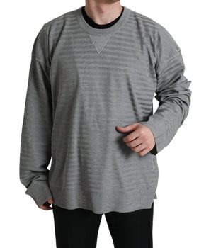 Dolce & Gabbana Gray Crewneck Pullover Silk Top Sweater