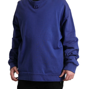 Dolce &amp; Gabbana Royal Blue Cotton Crewneck Sweater