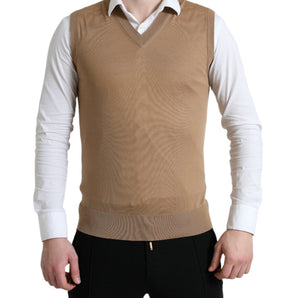 Dolce & Gabbana Elegant Sleeveless V-Neck Wool Sweater