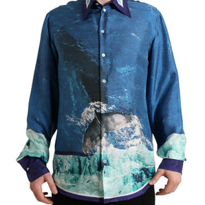 Dolce &amp; Gabbana Elegant Ocean Print Silk Shirt