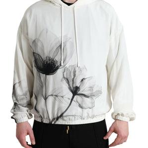 Dolce &amp; Gabbana Elegant Floral Silk Hooded Pullover