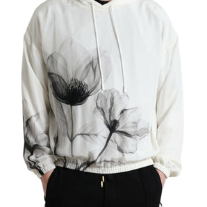 Dolce &amp; Gabbana Elegant Floral Silk Hooded Pullover