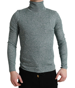 Dolce & Gabbana Green Polyester Turtleneck Pullover Sweater
