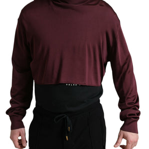 Dolce &amp; Gabbana Maroon Turtleneck Viscose Sweater