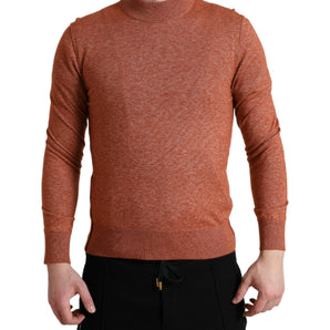 Dolce & Gabbana Silk-Cashmere Orange Crew Neck Sweater