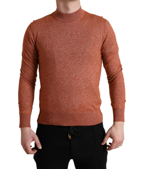 Dolce & Gabbana Orange Cashmere Crew Neck Pullover Sweater