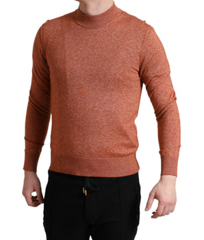 Dolce & Gabbana Orange Cashmere Crew Neck Pullover Sweater