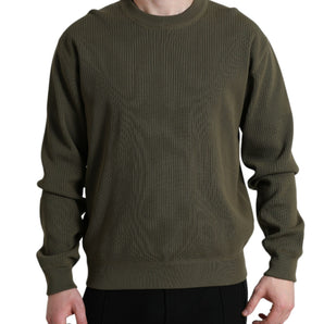 Dolce &amp; Gabbana Elegant Green Crew Neck Cotton Sweater