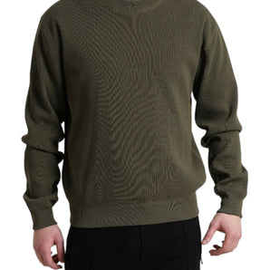 Dolce &amp; Gabbana Elegant Green Crew Neck Cotton Sweater