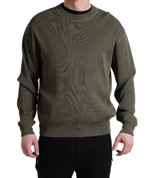 Dolce & Gabbana Green Viscose Crew Neck Men Pullover Sweater