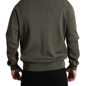 Dolce &amp; Gabbana Elegant Green Crew Neck Sweater