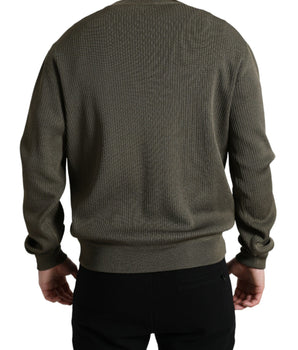Dolce & Gabbana Green Viscose Crew Neck Men Pullover Sweater