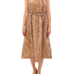 Dolce &amp; Gabbana Elegant Silk Sleeveless Knee-Length Dress