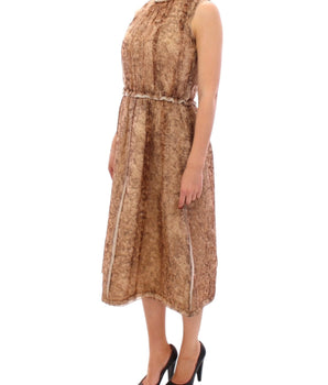 Dolce & Gabbana Elegant Silk Sleeveless Knee-Length Dress Dolce & Gabbana 