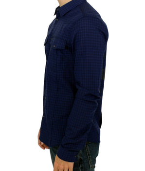 Costume National Chic Blue Checkered Casual Cotton Shirt Costume National 