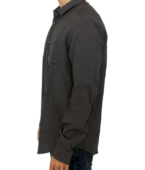 Costume National Chic Gray Checked Casual Linen Blend Shirt Costume National 