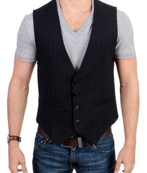 Costume National Elegant Striped Casual Vest - Cotton Blend Costume National 