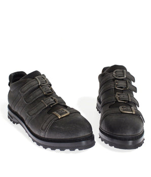 Dolce & Gabbana Elegant Gray Leather Ankle Boots Dolce & Gabbana 