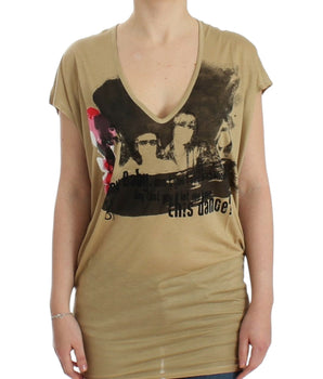 Costume National Chic V-Neck Tunic Top with Motive Print Costume National 