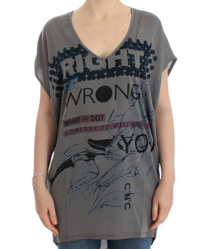 Costume National Elegant V-Neck Tunic with Motive Print Costume National 