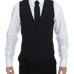 Dolce &amp; Gabbana Elegant Striped Wool Dress Vest