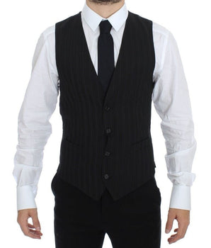 Dolce & Gabbana Elegant Striped Wool Dress Vest Dolce & Gabbana 