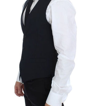 Dolce & Gabbana Elegant Blue Wool Dress Vest Dolce & Gabbana 