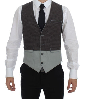 Dolce & Gabbana Elegant Gray Cotton Dress Vest Dolce & Gabbana 