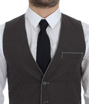 Dolce & Gabbana Elegant Gray Cotton Dress Vest Dolce & Gabbana 