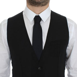 Dolce &amp; Gabbana Elegant Black Wool Dress Vest