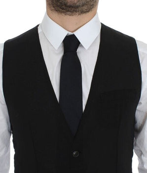 Dolce & Gabbana Elegant Black Wool Dress Vest Dolce & Gabbana 