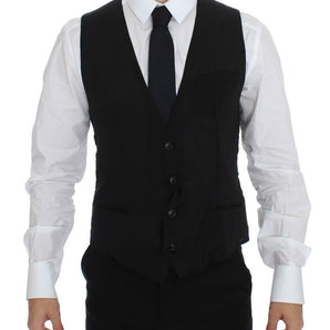 Dolce & Gabbana Elegant Black Wool Dress Vest