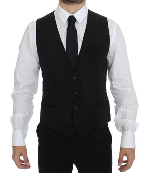 Dolce & Gabbana Elegant Black Wool Dress Vest Dolce & Gabbana 