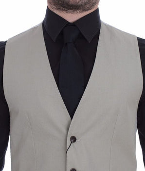 Dolce & Gabbana Chic Beige Single Breasted Dress Vest Dolce & Gabbana 