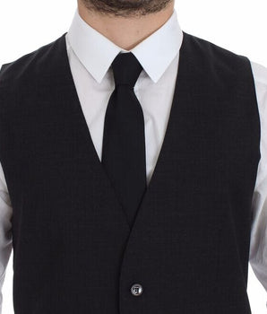 Dolce & Gabbana Sleek Gray Wool Dress Vest Dolce & Gabbana 