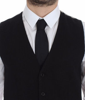 Dolce & Gabbana Elegant Black Silk Dress Vest Dolce & Gabbana 