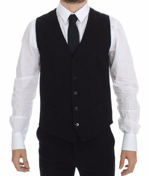 Dolce & Gabbana Elegant Black Silk Dress Vest Dolce & Gabbana 