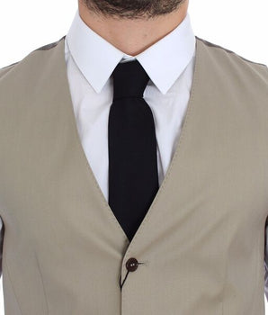 Dolce &amp; Gabbana Beige Cotton Dress Vest Blazer Jacket