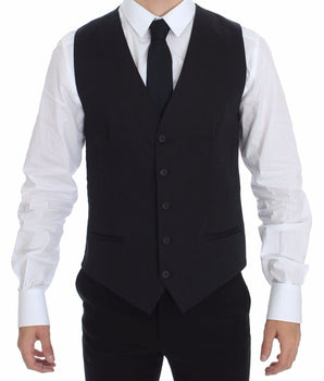 Dolce & Gabbana Elegant Blue Cotton Stretch Dress Vest Dolce & Gabbana 